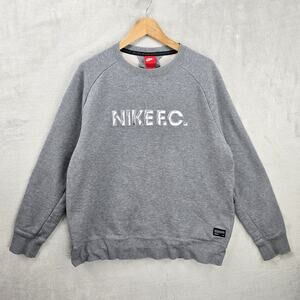 Nike FC Sweater Mens XL Gray City Crew Soccer Club Pullover Sweatshirt